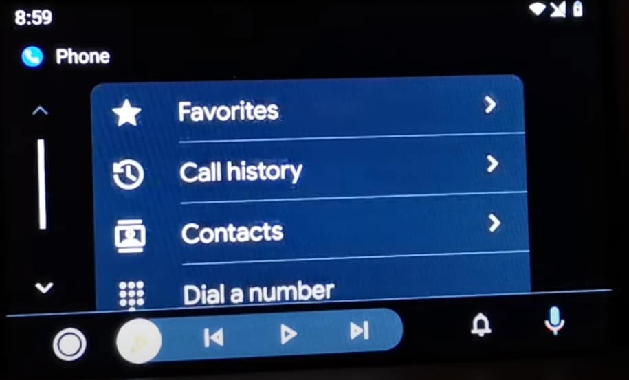 Making a call on Android Auto