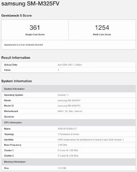 Samsung Galaxy M32 4G spotted on Geekbench with Helio G80 SoC