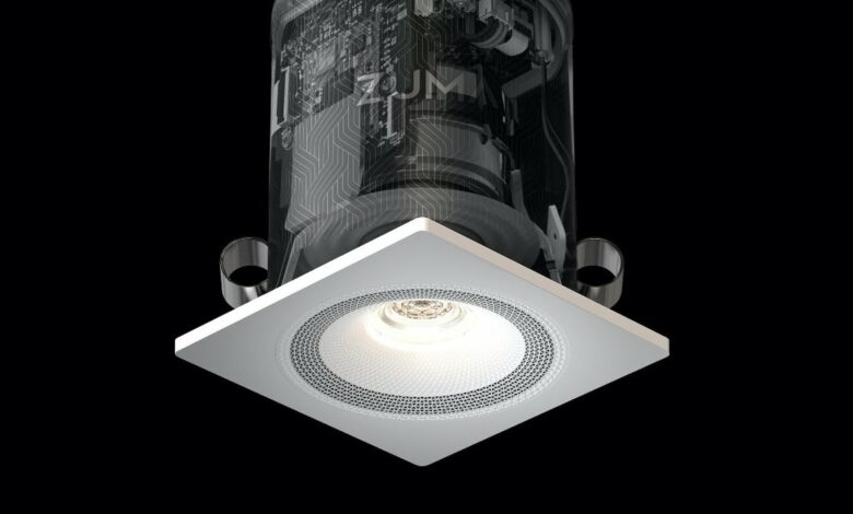Zuma Lumisonic is a ceiling light with integrated Airplay 2 Smart Speaker