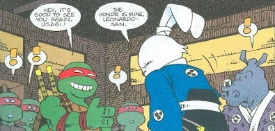 teenage ninja mutant turtles and Samurai Rabbit