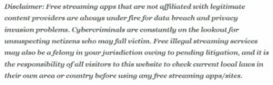 Disclaimer for Free Apps