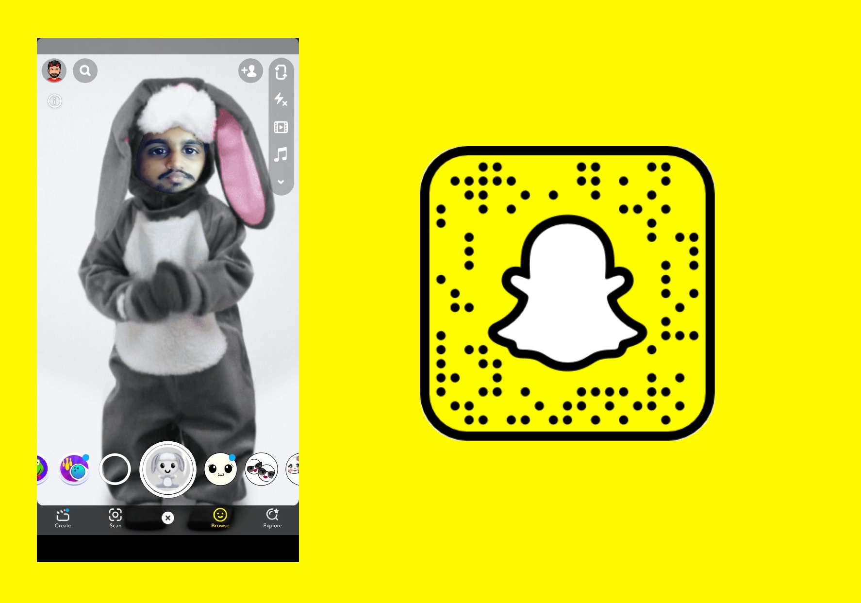 Cutest Snapchat filters - Dancing Bunny