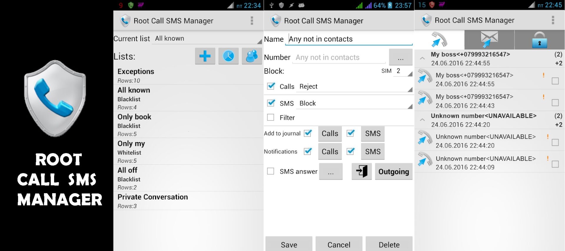 Text Blocker Apps for Android Calls Root Call SMS Manager