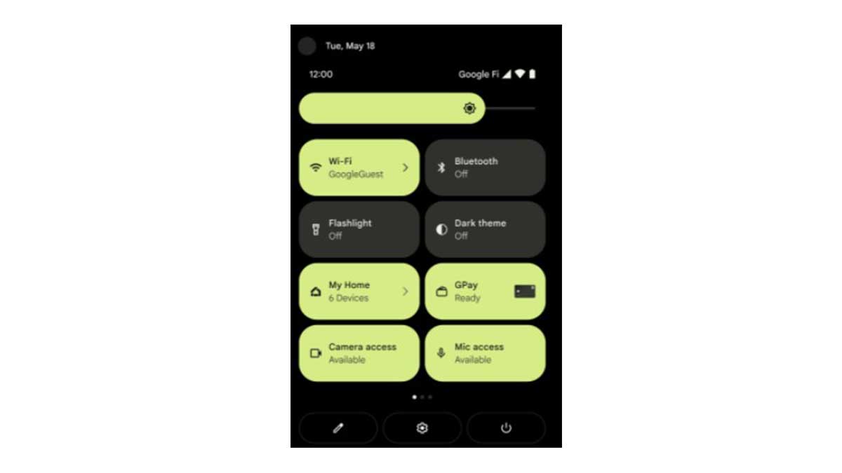 Android 12 offers microphone and camera access using a single toggle
