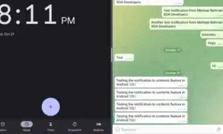 Android 12L OS for large screen devices provides users with split-screen multitasking functionality