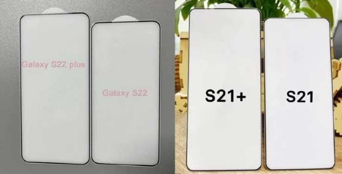 Samsung Galaxy S22 and Galaxy S22 Plus tempered glass indicates very thin bezels