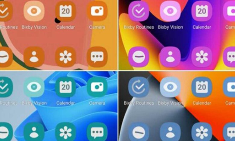 Samsung One UI 4.0 can change app icon colors based on the system theme
