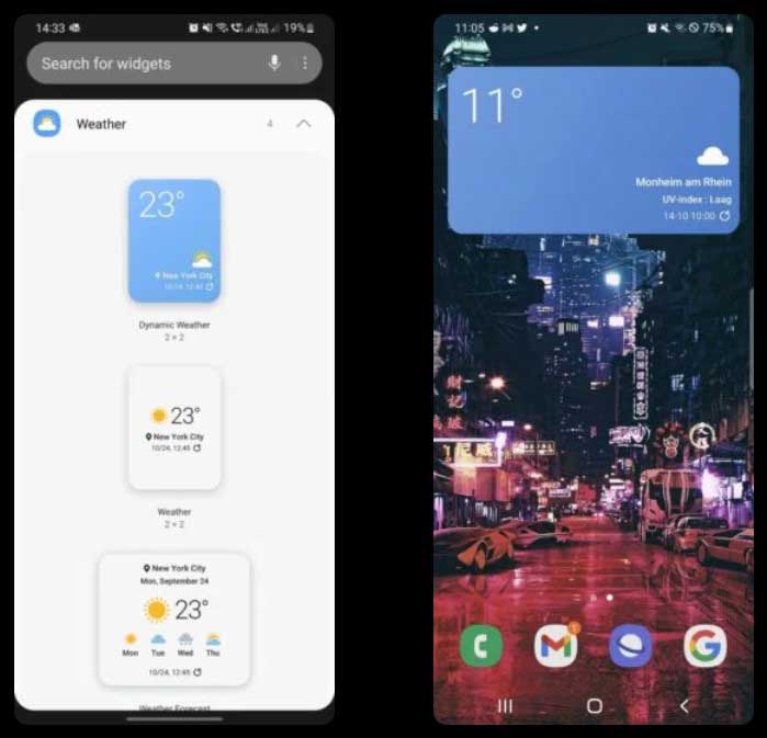 Samsung introduces a new colorful weather widget on One UI 4.0