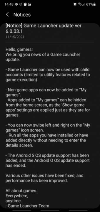 Samsung's Game Launcher Update Adds Support for Android 12 and Non-game Apps