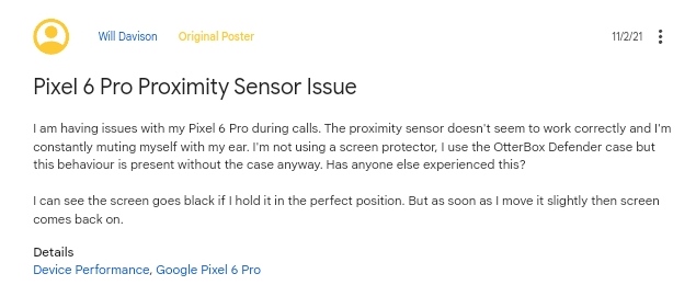 Pixel 6 and Pixel 6 Pro Users Report "Proximity Sensor Not Working" During Calls