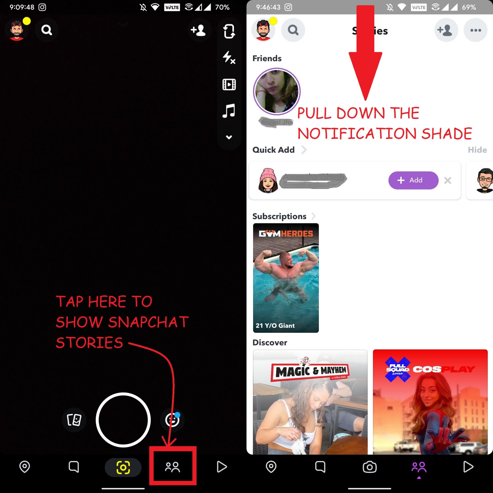 Open the official Snapchat app and View Snapchat Stories