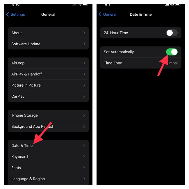 Reset Time Zone/Set Date & Time Automatically