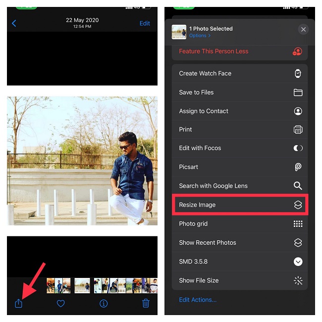 Resize a Photo Using Shortcuts on iPhone and iPad 