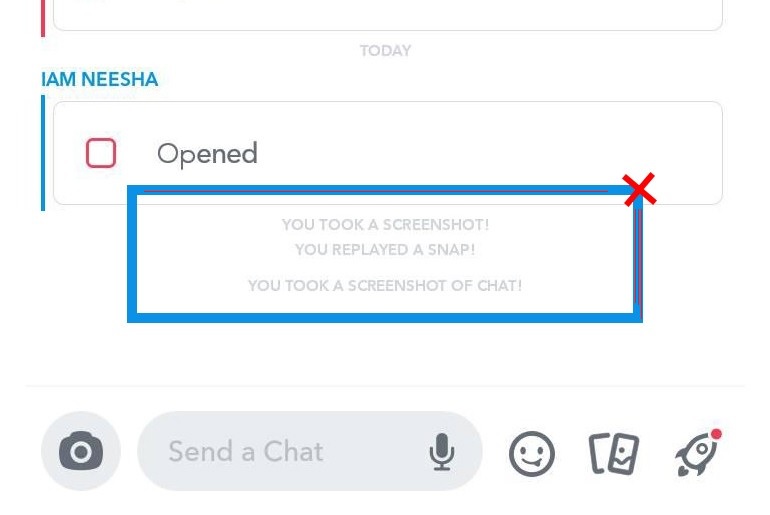 Notification when you take a screenshot of the conversation chat