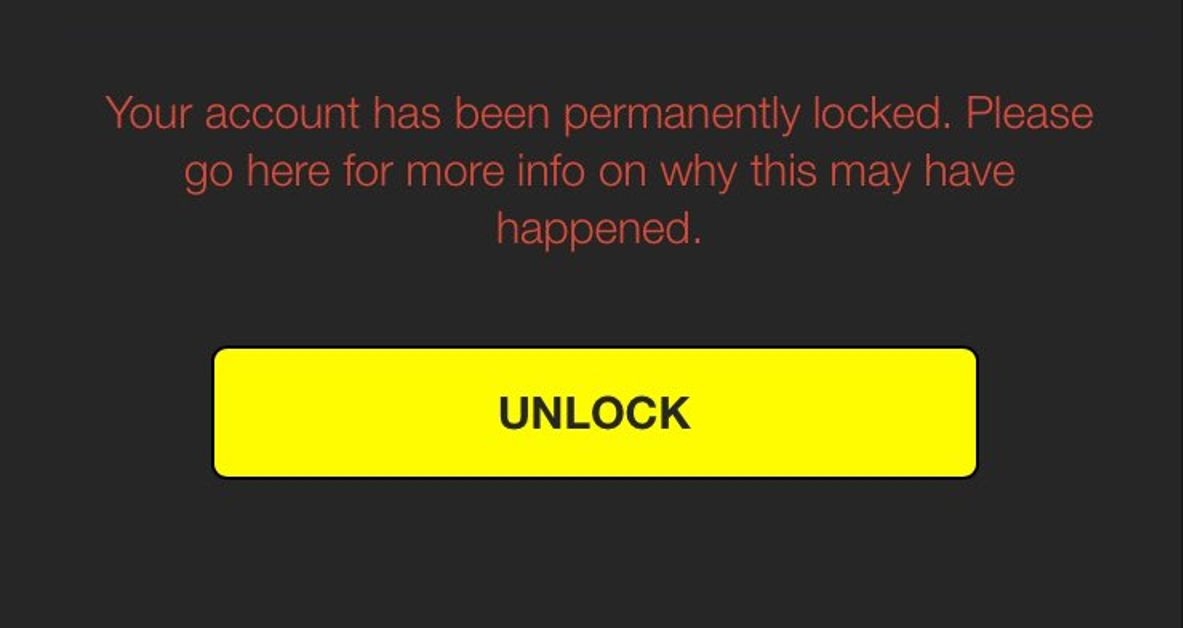 How to Unlock a permanently locked Snapchat account lock message
