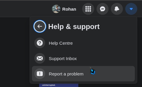 Report a Problem on Facebook Help Center
