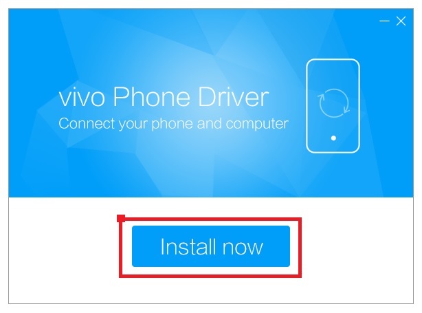 Click on Install Now button Vivo driver installation