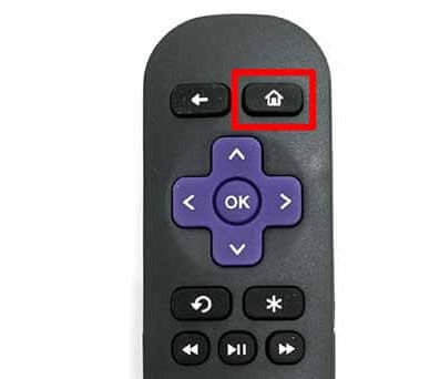Home Button on Roku device Remote