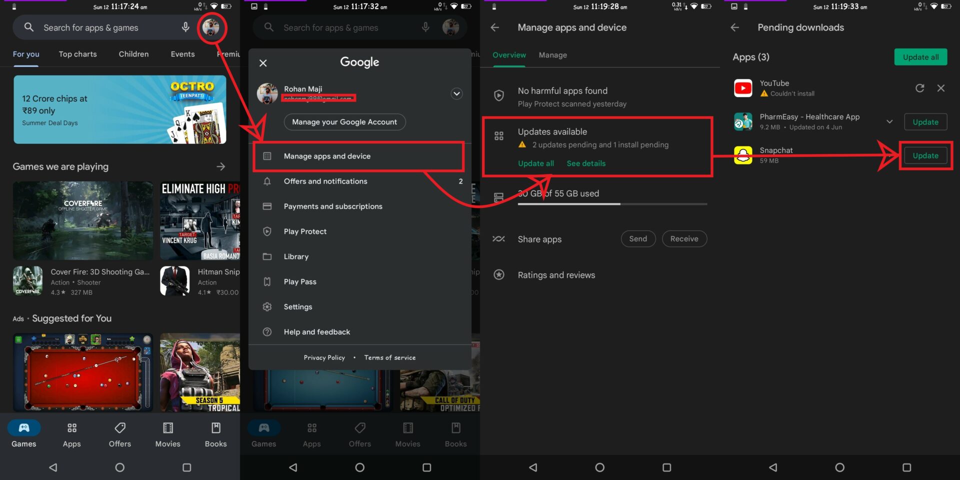 How to Update Snapchat in Android from Play Store